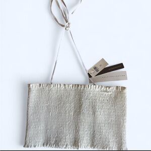 Anthropologie Delfi Collective Smocked Halter Crop Top NWT Size M